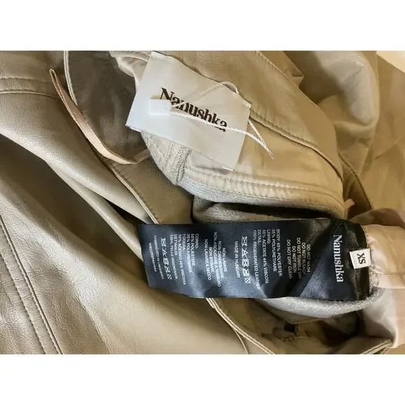 Nanushka 'Zoey' Beige Polyester Cropped Flared Pants Size XS Trousers